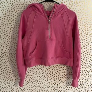 pink blossom scuba half zip hoodie